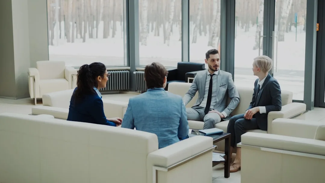Professional consultation meeting in warm comfortable office setting