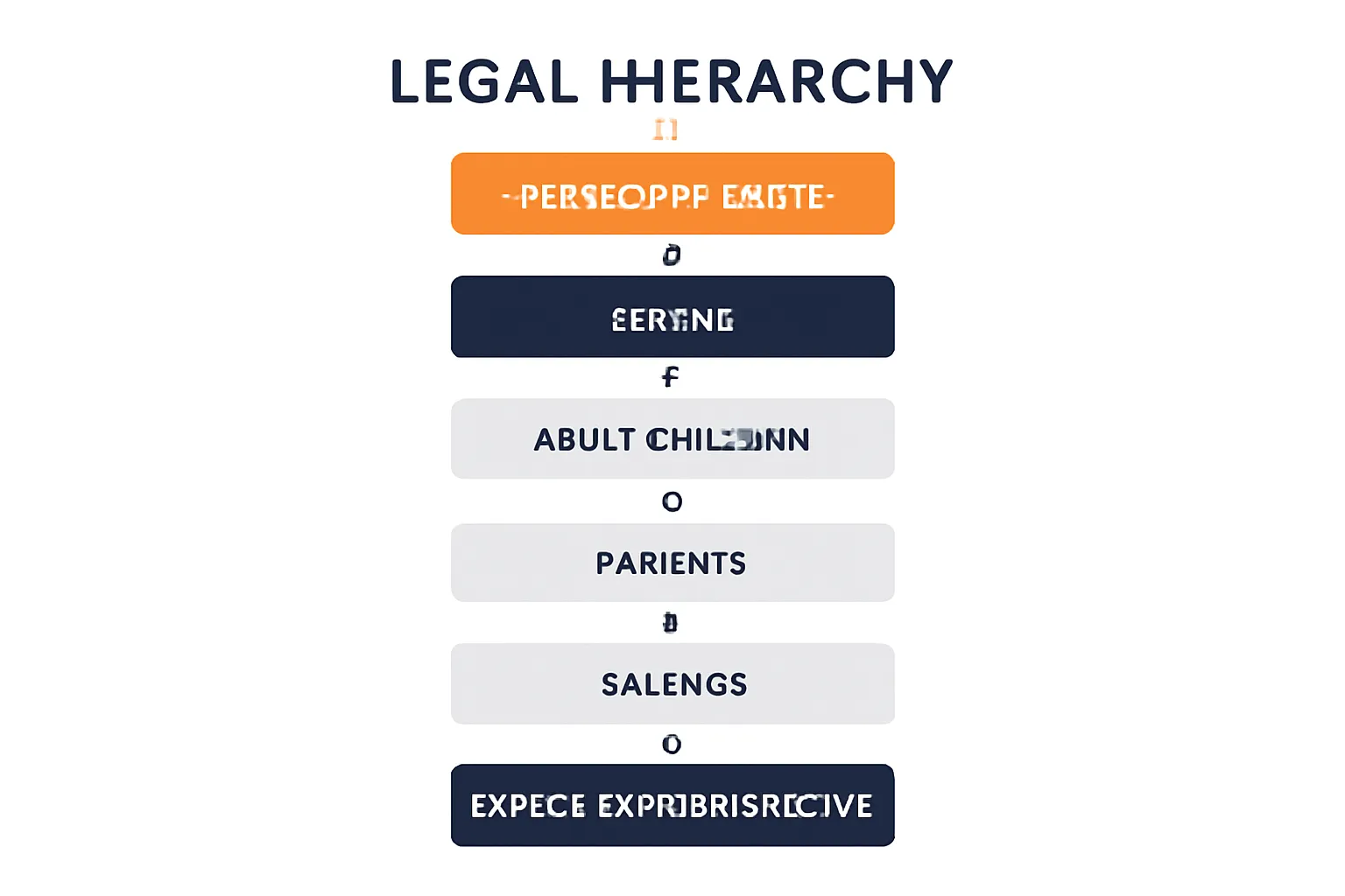 Disposition authority hierarchy flowchart showing legal priority order from designated agent to public administrator