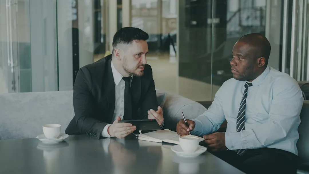 Professional mentorship meeting between a business advisor and mentee
