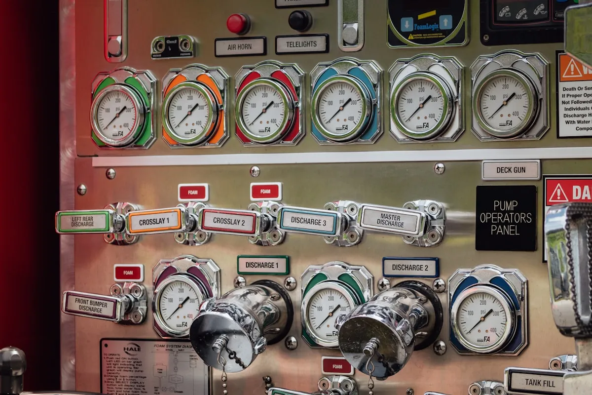 Industrial gauges and control panel equipment requiring specialized maintenance