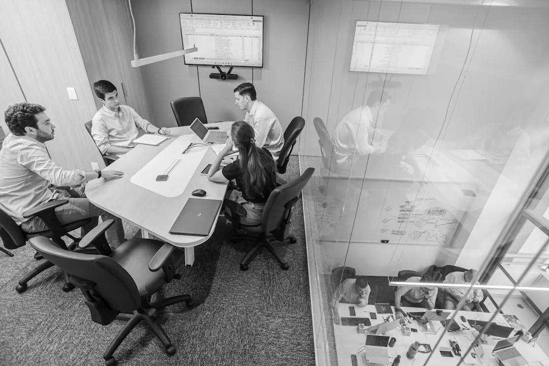 Business team planning strategy and timeline at a professional meeting